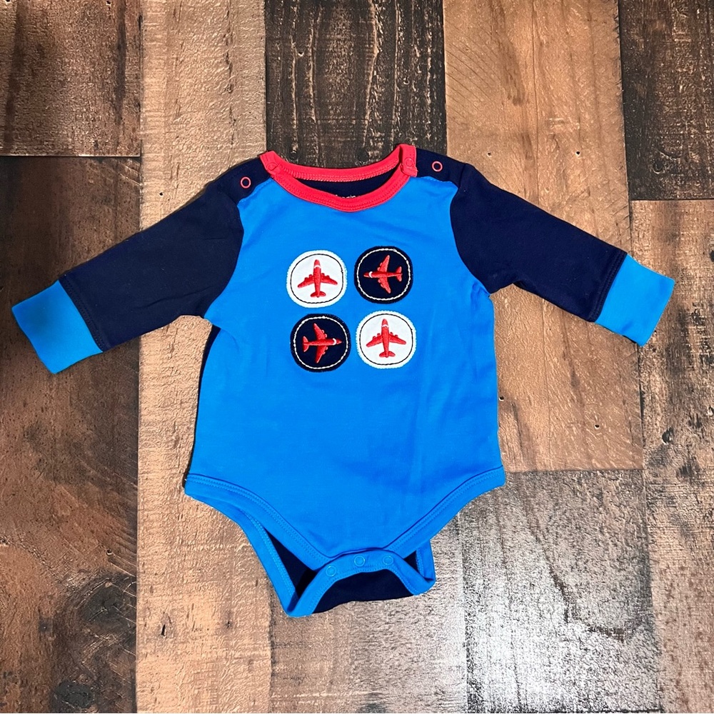 Baby Boy Long Sleeve Airplane Shirt (Size 3M)